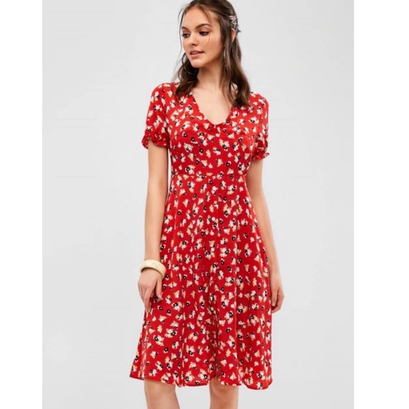 Floral midi dress - Picture 1 of 5